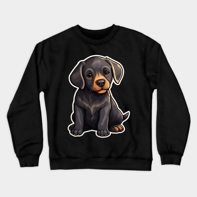 Cute Black Labrador Dog - Dogs Chocolate Labradors Crewneck Sweatshirt by fromherotozero